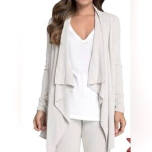 Barefoot Dreams Cozy Sheik Ultra Lite Cardigan Light Gray L/XL